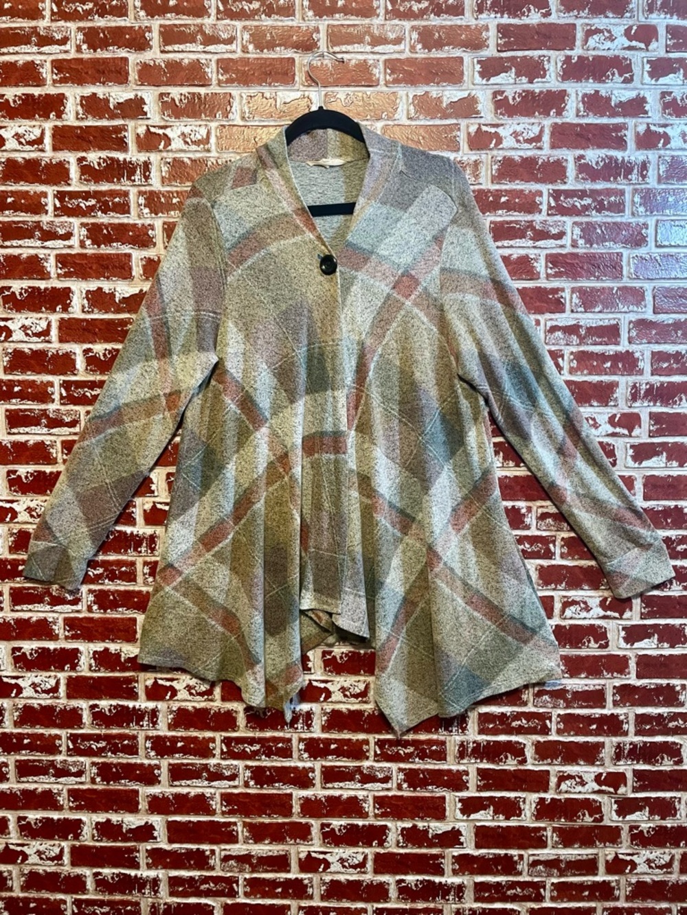 Soft Surroundings Bonnie Plaid Topper XL Cardigan. Light Academia Cottagecore.